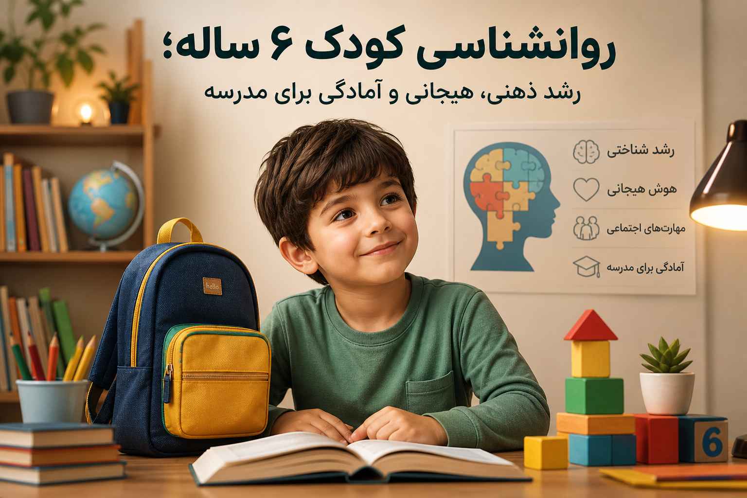 روانشناسی کودک ۶ ساله؛ رشد ذهنی، هیجانی و آمادگی برای مدرسه